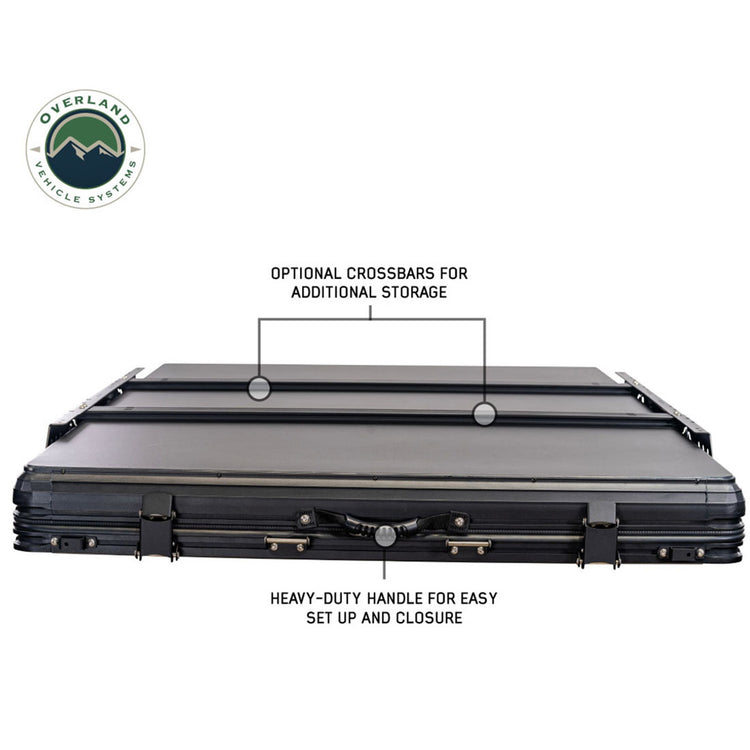 XD Lhotse 2 Person Clam Shell Aluminum Hard Shell Roof Top Tent, Blue Body & Black Rainfly