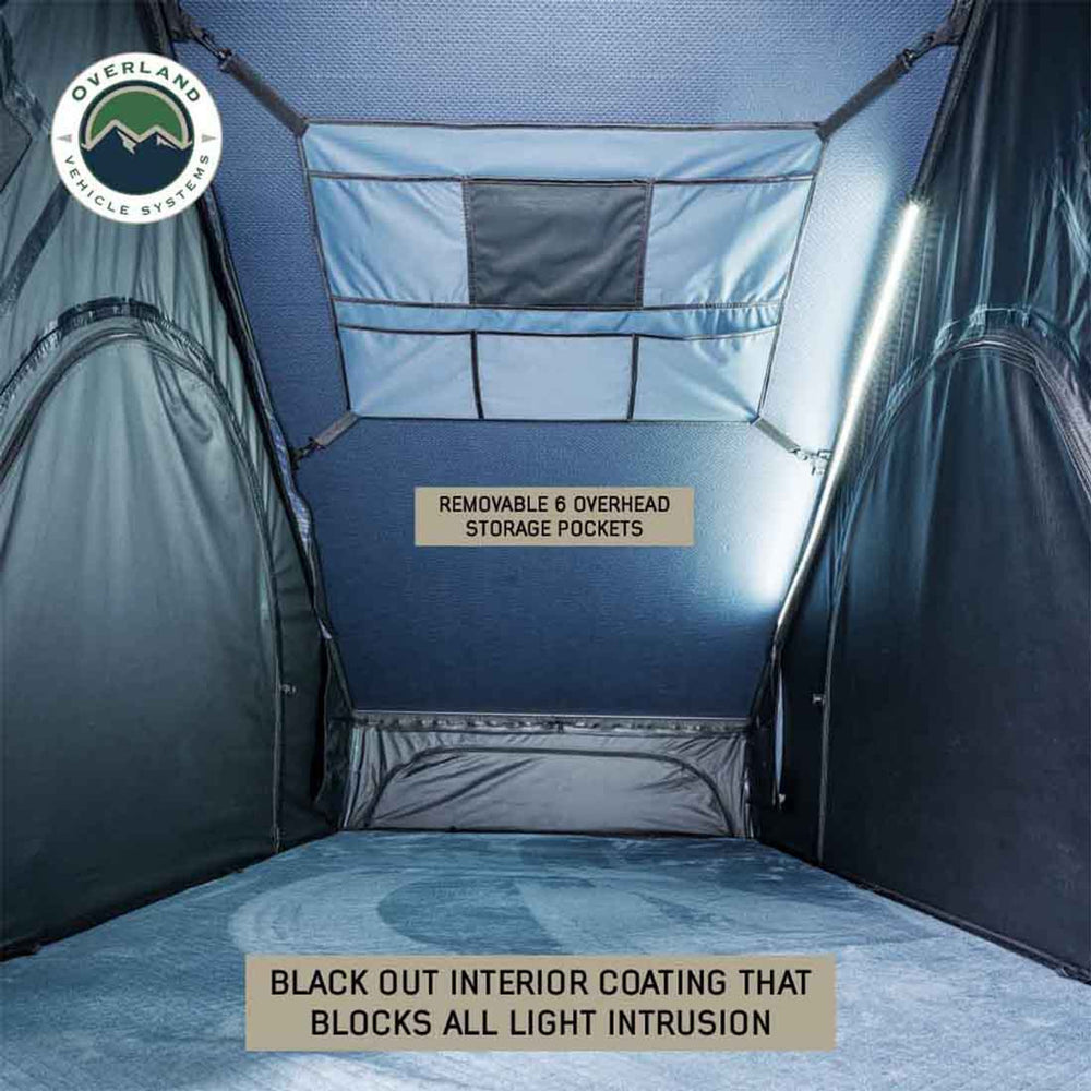 XD Lhotse 2 Person Clam Shell Aluminum Hard Shell Roof Top Tent, Blue Body & Black Rainfly