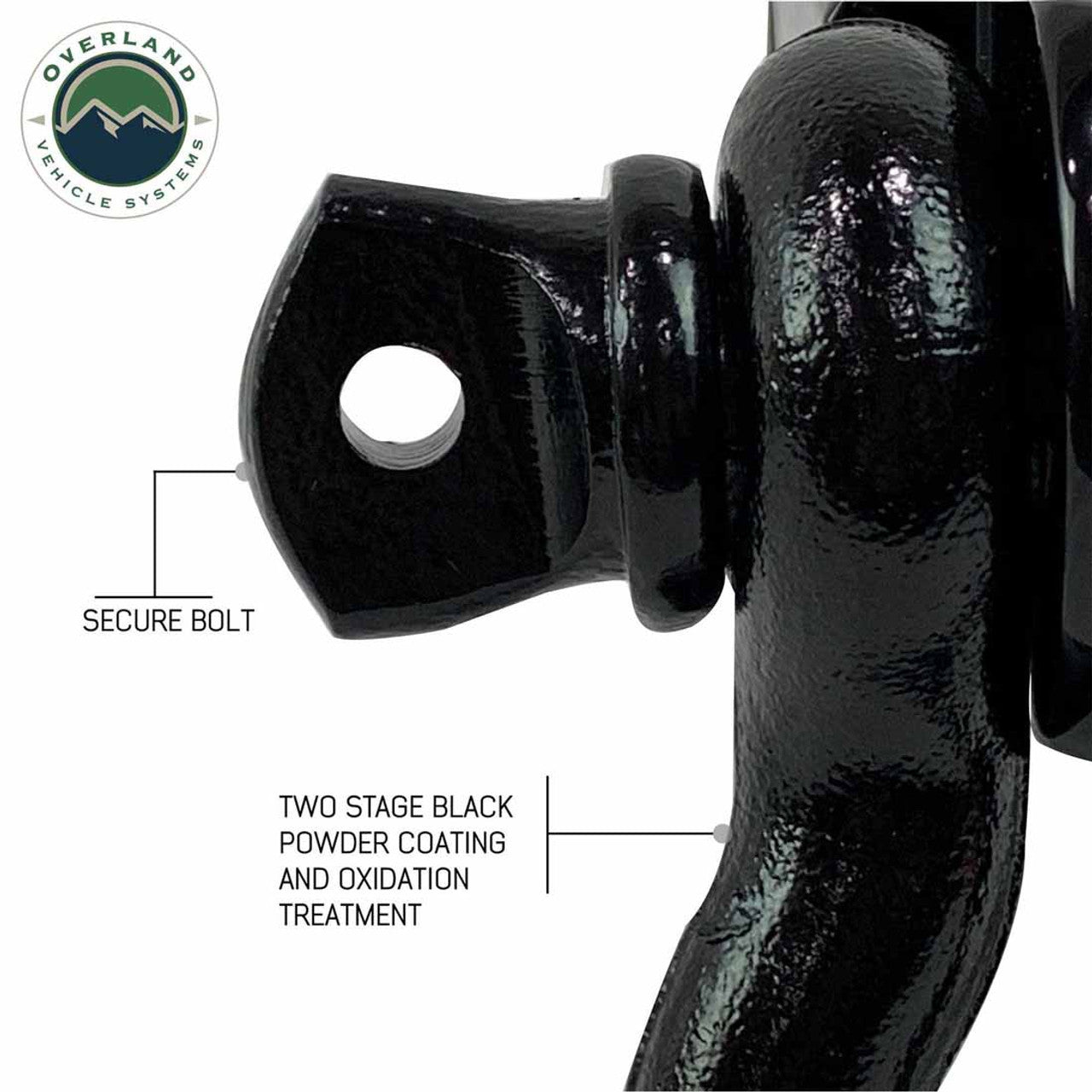 Receiver Mount Recovery Shackle 3/4" 4.75 Ton Rated Black Universal -  19109901