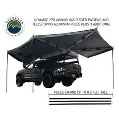 HD Nomadic 270 Degree Awning - Driver Side - Dark Gray Awning with Black Cover
