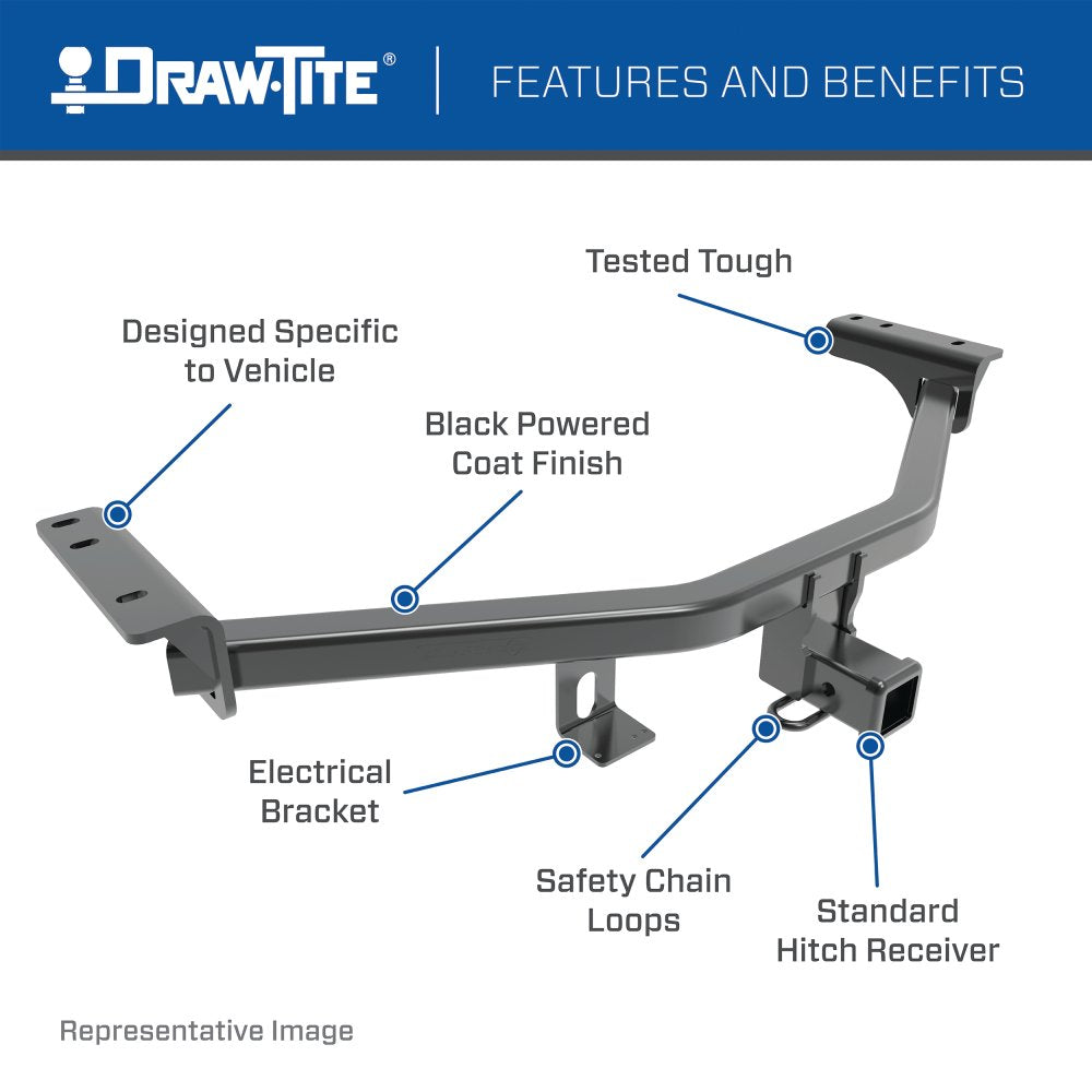 Class 3 Trailer Hitch, 2 Inch Square Receiver, Black, Compatible with Audi Q5 : Porsche Macan