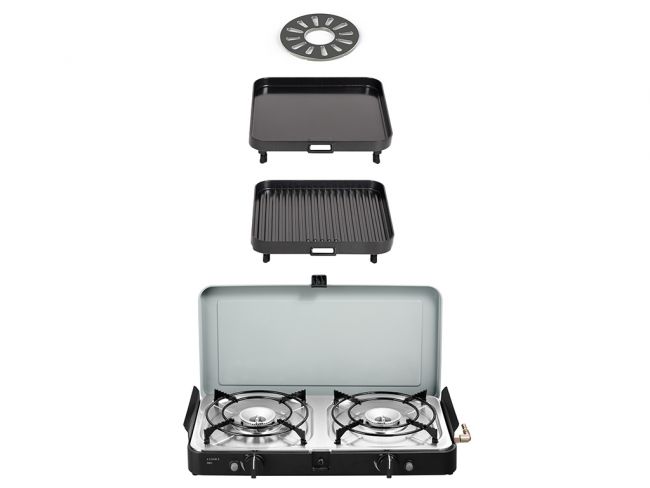 2 COOK 3 PRO DELUXE/ PORTABLE 3 PIECE/ GAS BARBEQUE/ CAMP COOKER -  KITC180