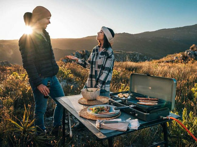 2 COOK 3 PRO DELUXE/ PORTABLE 3 PIECE/ GAS BARBEQUE/ CAMP COOKER -  KITC180