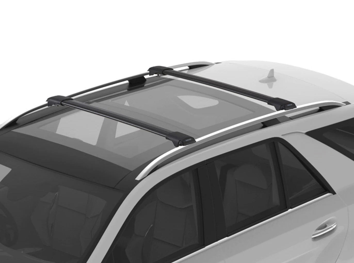 YAKIMA, RailBar Low-Profile Crossbars with Integrated Towers for Roof Rack Systems, Black