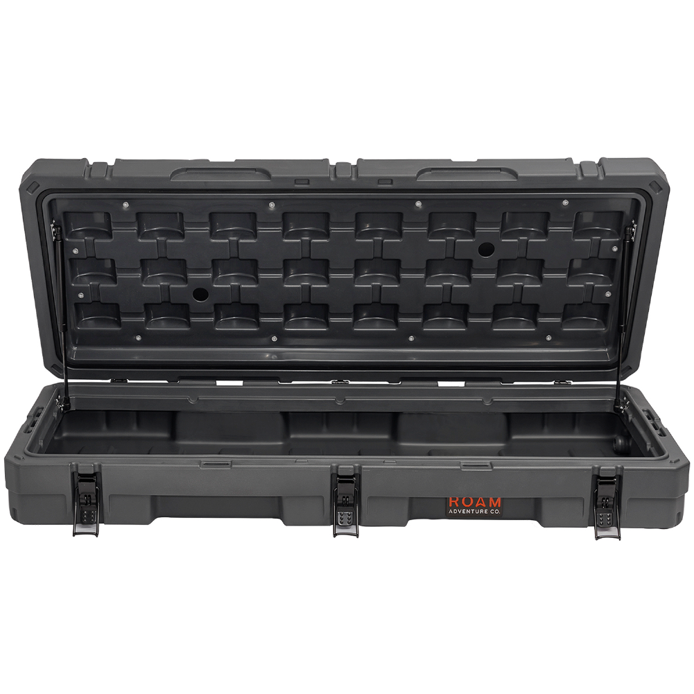 Interior view of the ROAM 83L Rugged Case — low-profile, heavy-duty storage case