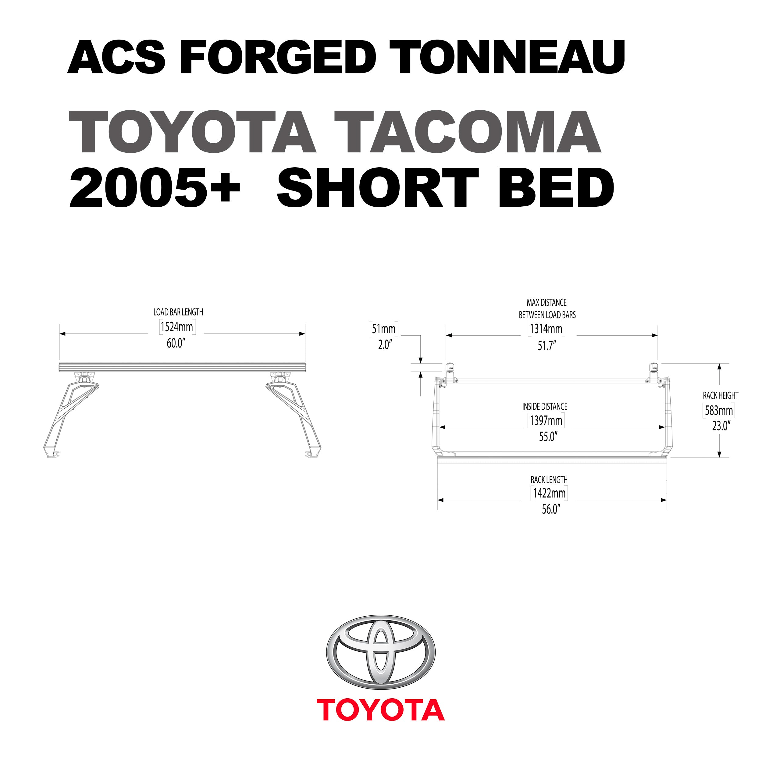 ACS FORGED TONNEAU - RACK ONLY - Toyota