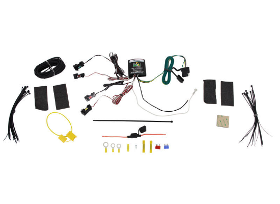 ZCI Circuit Protected Vehicle Wiring Harness w/ 4-Pole Flat Trailer Connector and Installation Kit - 119251