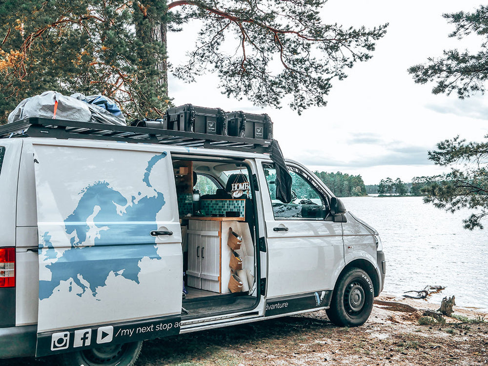 Volkswagen T5/T6 Transporter SWB (2003-Current) Slimline II Roof Rack Kit - KRVK004T