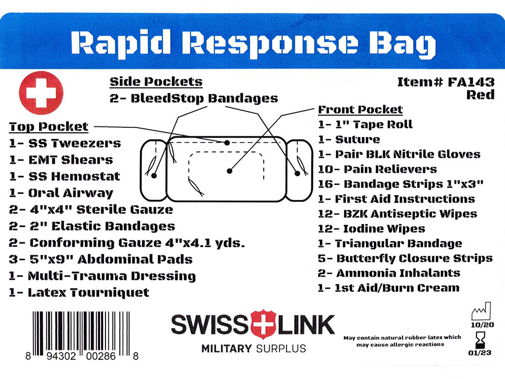 First Aid Rapid Response Kit / Red BY SWISS LINK - REQU278
