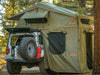 Vagabond XL Rooftop Tent on a Jeep Roubion — showing Annex Room, rainfly, skylight windows